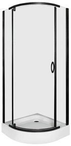 Splash Black 80 íves zuhanyabin zuhanytálcával