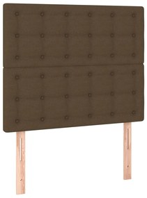 sötétbarna szövet ágykeret fejtámlával 80 x 200 cm