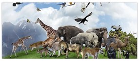 Kép - állatok a szigeten (120x50 cm)