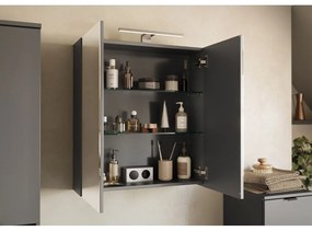 Antracitszürke fali tükrös fürdőszoba szekrény 60x71 cm Arcena – Germania