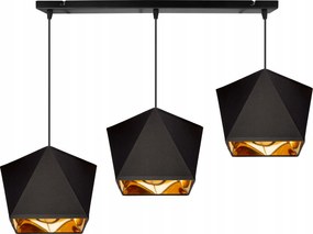 Mennyezeti Lámpa Lógó Csillár Hármas Gyémánt Arany Közép Led