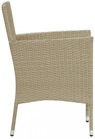 5 részes bézs polyrattan kerti étkezőgarnitúra párnákkal