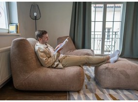 Világosszürke kordbársony babzsákfotel Tube 100 – SLOWDOWN