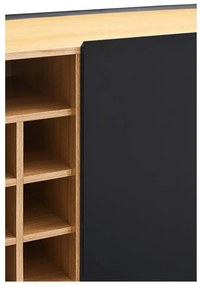 Fekete magas komód tölgyfa dekorral 95x120 cm Arista – Teulat