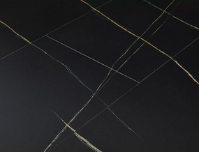 Kinyitható étkezőasztal GASTON 100(135)X100 cm, fekete márvány dekoráció