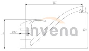 Invena Mitris, alacsony mosogatócsap forgatható karral, fekete matt, INV-BZ-79-004-A