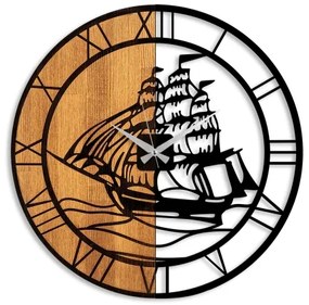 Fali óra 56 cm átmérő, 1xAA, fa/fém kivitel