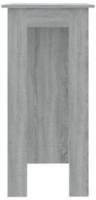 Szürke sonoma szerelt fa bárasztal polccal 102 x 50 x 103,5 cm