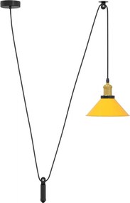 vidaXL függesztéklámpa magassága állítható E27 fényes sárga Ø22cm fém