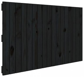 fekete tömör fenyőfa fali fejtámla 108 x 3 x 60 cm