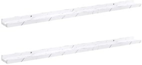 vidaXL Falpolc polcokkal 2 pcs Fehér márvány 100 x 9 x 3 cm Faanyag