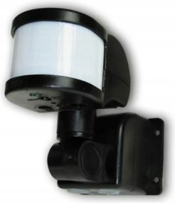 Elektrobock LX48A mozgásérzékelő, fekete, IP44, kültéri világításhoz, szereléssel