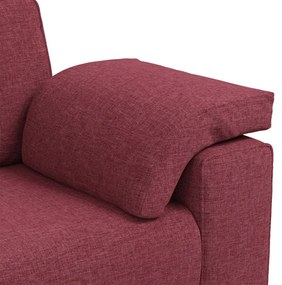 3 darabos kanapészett párnákkal, szép borvörös anyagból