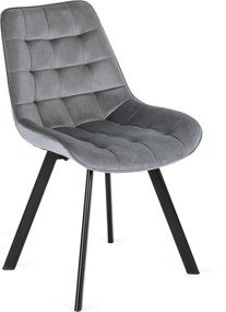 Krzesło RICK Szare Welurowe