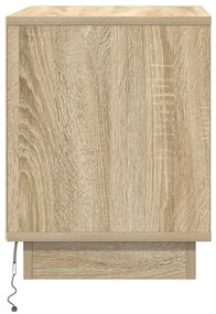 Éjjeli szekrények LED világítással 2 db Sonoma tölgy 44x34,5x45 cm