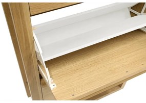 Natúr színű billenő ajtós cipőtartó tölgyfa dekorral NewEst – Woodman