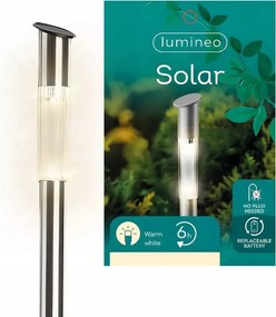 Lámpa Napelemes kerti lámpa modern ezüst Led meleg fehér 57cm