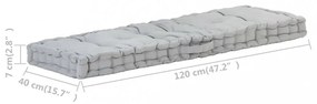 szürke pamut raklappadló-párna 120 x 40 x 7 cm