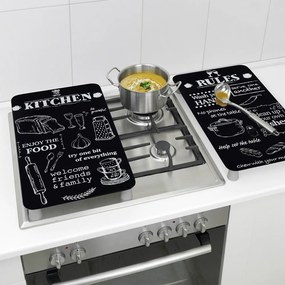 Edzett üveg tűzhely fedőlap szett 2 db-os 52x30 cm Kitchen Rules – Maximex