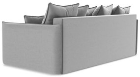 Világosszürke bársony kinyitható-tárolóhelyes kanapé 225 cm Hula – Makamii