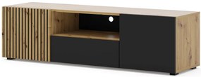 Auris TV Szekrény 150 cm Kézműves Tölgy / Fekete Színben