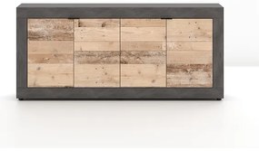 RUNEA komód, világosbarna/antracit