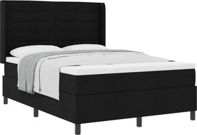 vidaXL Boxrugós ágy matracmal fejtámlával Fekete 140 x 190 cm szövet