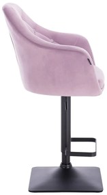 HR830KW Halványlila Modern Velúr Szék fekete lábbal