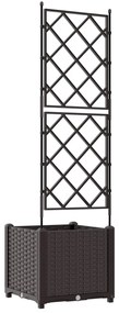 Trellis-es virágcserép Barna 40x40x143 cm