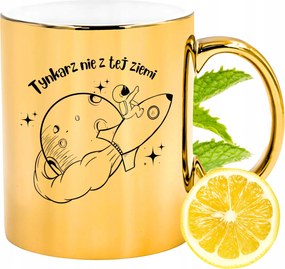 Prémium Arany Csillogó Bögre Vakoló Ajándék Nyomtatott Fotóval