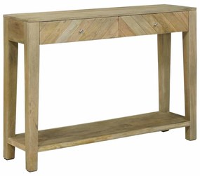 vidaXL Konzolasztal Természetes szürke 110 x 30 x 80 cm Tömör Mangófát