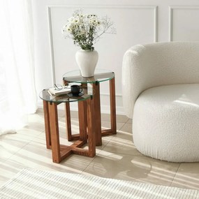 Amalfi Walnut kisasztal-készlet, 2 db