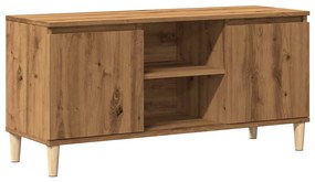 kézműves tölgy színű szerelt fa TV-szekrény 102x35x50 cm