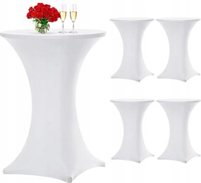 5X Koktélasztal Huzat Kerek Catering Asztal Terítő 80CM Fehér