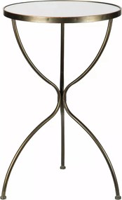 Dohányzóasztal Oldalsó Magas 65cm loft tükör fém asztallap nappaliba