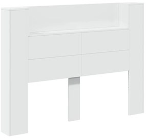 Fejtámla LED -es lámpákkal Fehér 140 x 16,5 x 103,5 cm Faanyag