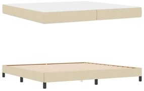 Boxrugós ágy matracmal Krém 200 x 200 cm szövet