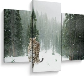 Leopárd a hóban képe (90x60 cm)