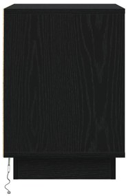 Éjjeli Szekrények LED Világítással 2 db Fekete 39x34.5x50 cm