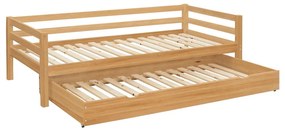 Natúr színű borovi fenyő gyerekágy kihúzható pótággyal 90x200 cm Alpi – Støraa