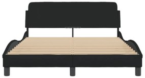 fekete szövet ágykeret Dover 140x200 cm