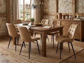 Barna étkezőszék BERA bársony fekete lábakkal