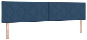 Rugós Ágy matracmal fejtámlával Kék 200 x 200 cm szövet