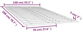2 db 34 léces ágyrács 70x200 cm