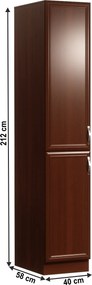 Élelmiszer szekrény D40SP, dió Milano, bal, SICILIA