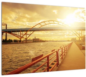Kép a hídról napnyugtakor (70x50 cm)