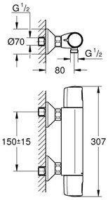 GROHE 1022172432 - PRECISION TREND termosztátos zuhanycsaptelep fekete