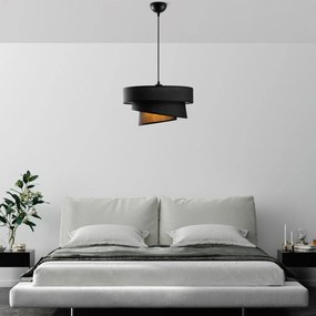 Stage 14711 fekete fém és szövet függőlámpa, Ø40 cm