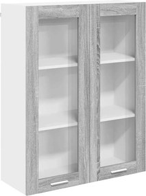 vidaXL Függő szekrény tárolóval Szürke Sonoma 80 x 31 x 100 cm Faanyag