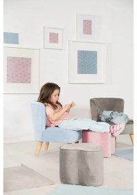 Világoskék bársony gyerek fotel Lil Sofa – Roba